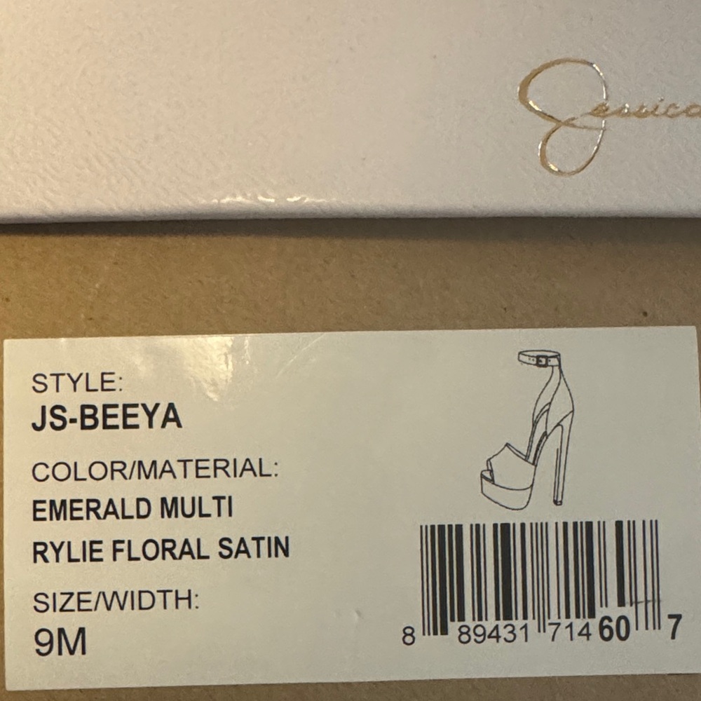 Jessica Simpson Dark Green Floral Heels - Picture 6 of 7